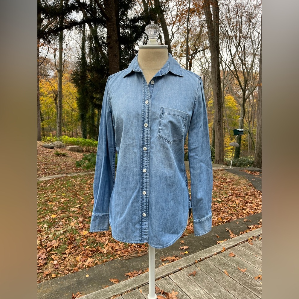 J. Crew Classic Blue Denim Button Down Shirt